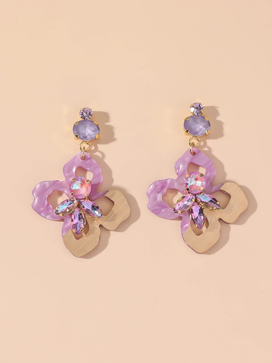 Boucles d'oreilles violette