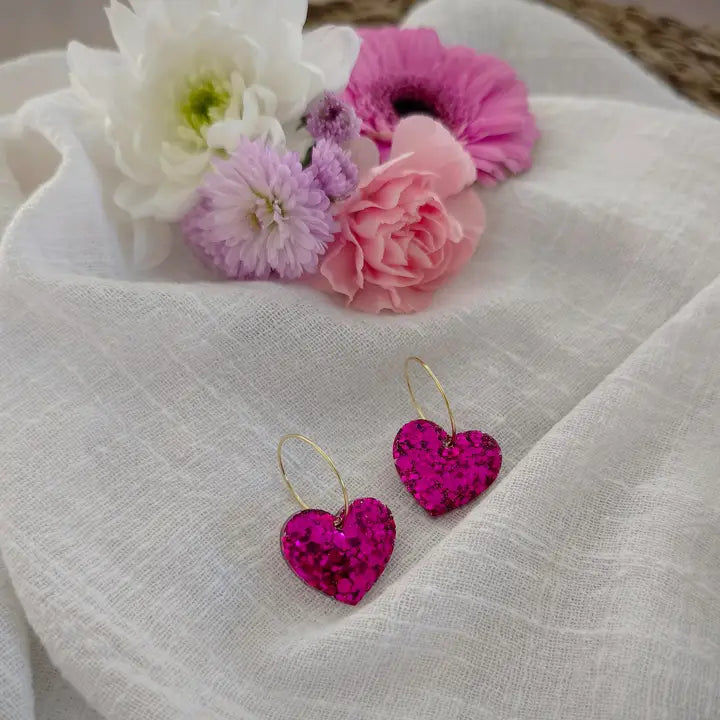 Boucles d'oreilles fuchsia