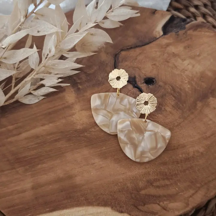 Boucles d'oreilles nude marbré
