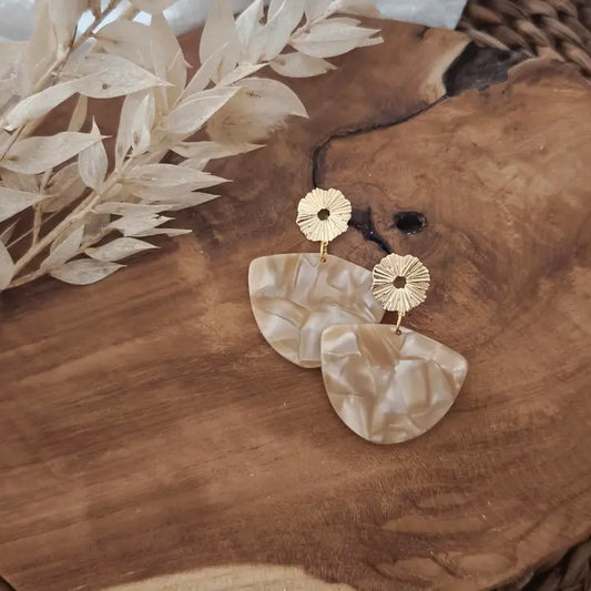 Boucles d'oreilles nude marbré