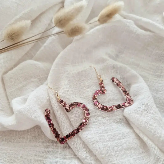Boucles d'oreilles love moka