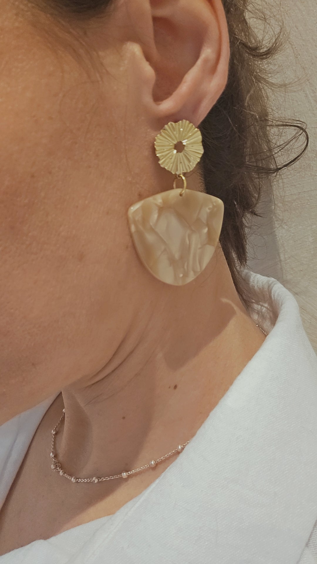 Boucles d'oreilles nude marbré