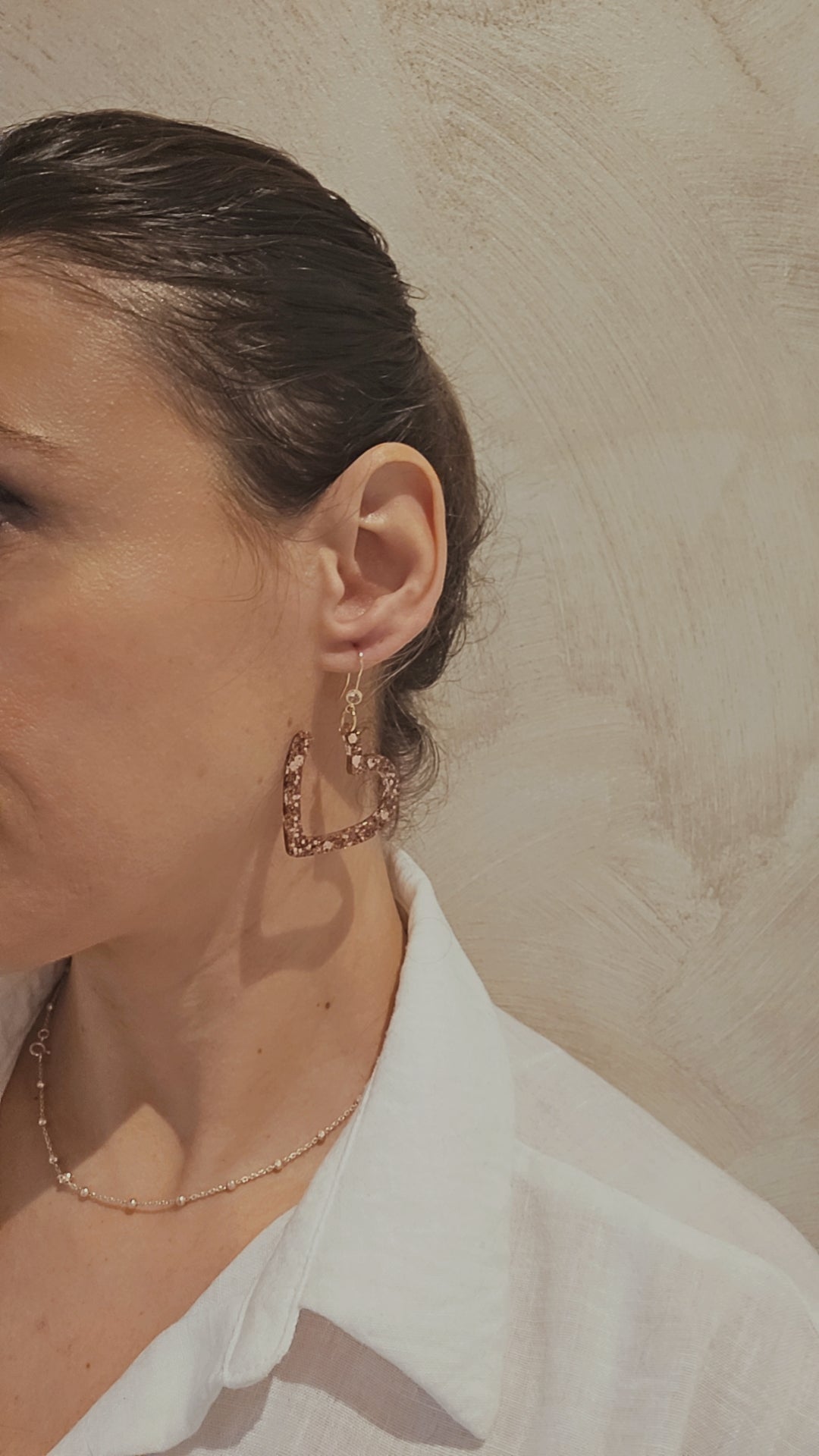 Boucles d'oreilles love moka