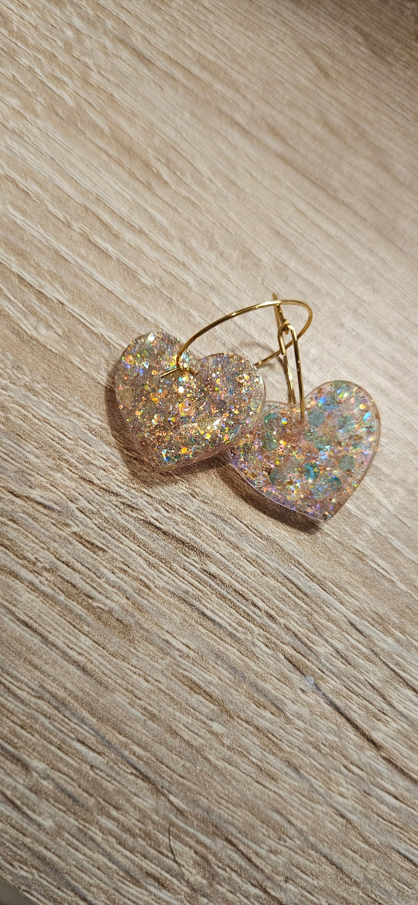 Boucles d'oreilles coeur creole nacré
