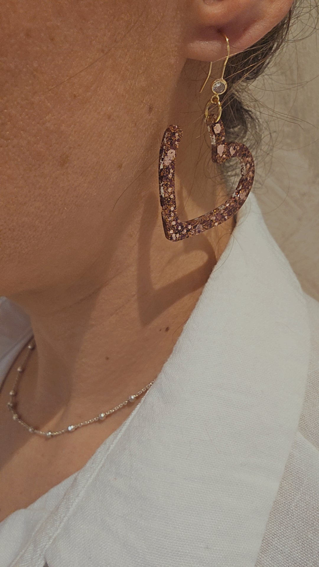 Boucles d'oreilles love moka