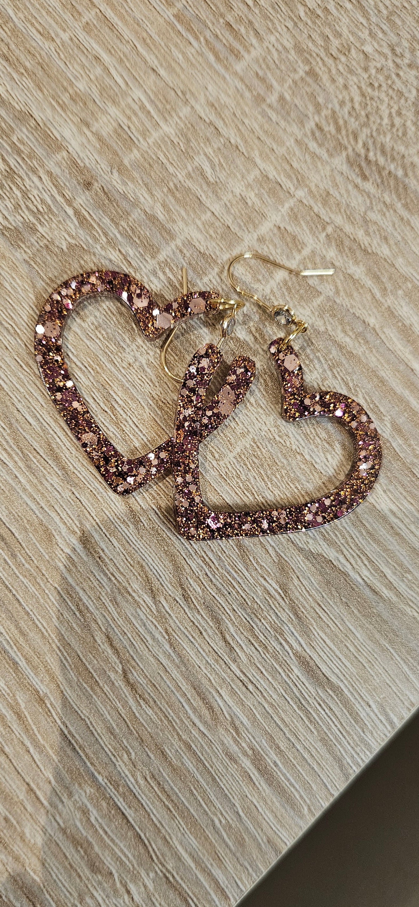 Boucles d'oreilles love moka