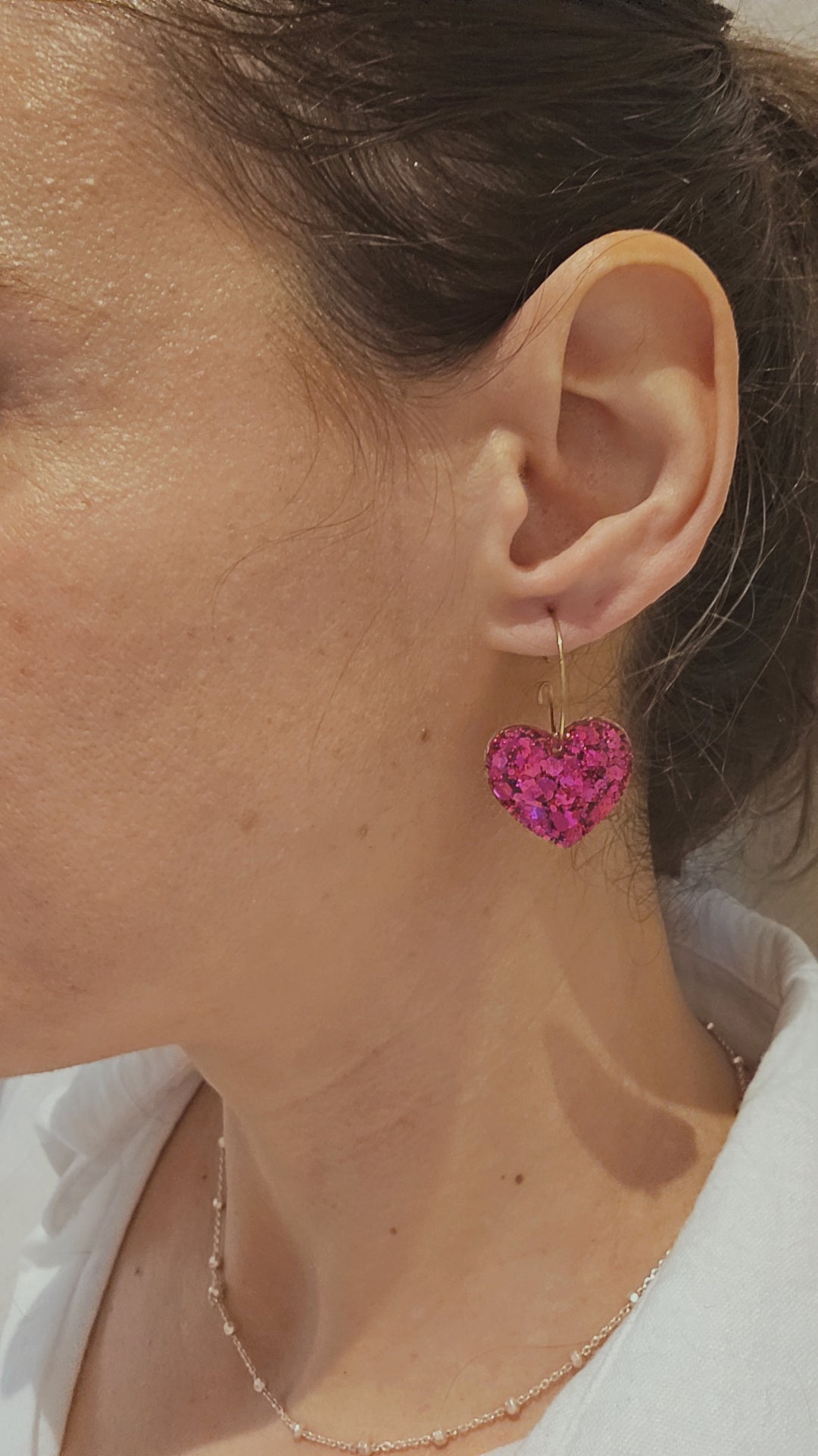 Boucles d'oreilles fuchsia